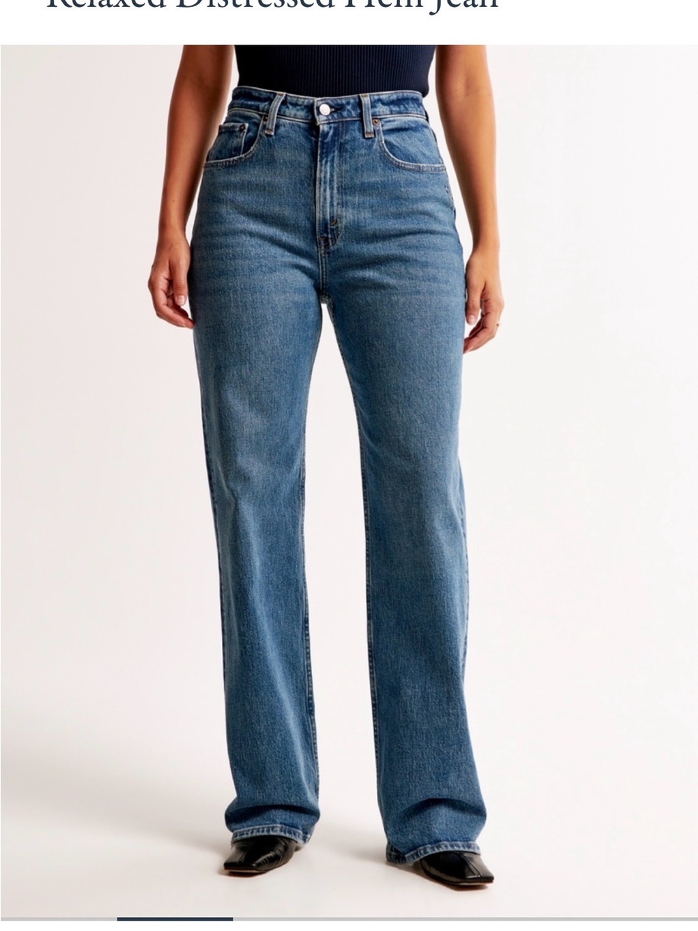 Abercrombie & Fitch curvelove High-Rise 90s relaxed distressed hem Jeans 28 Long